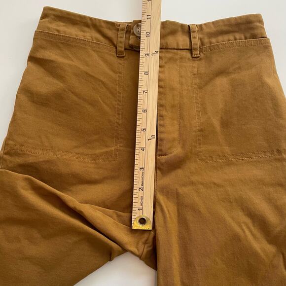 Anthropologie Greylin Size S Mustard Brown Wide Leg Pants Cropped - Picture 5 of 7